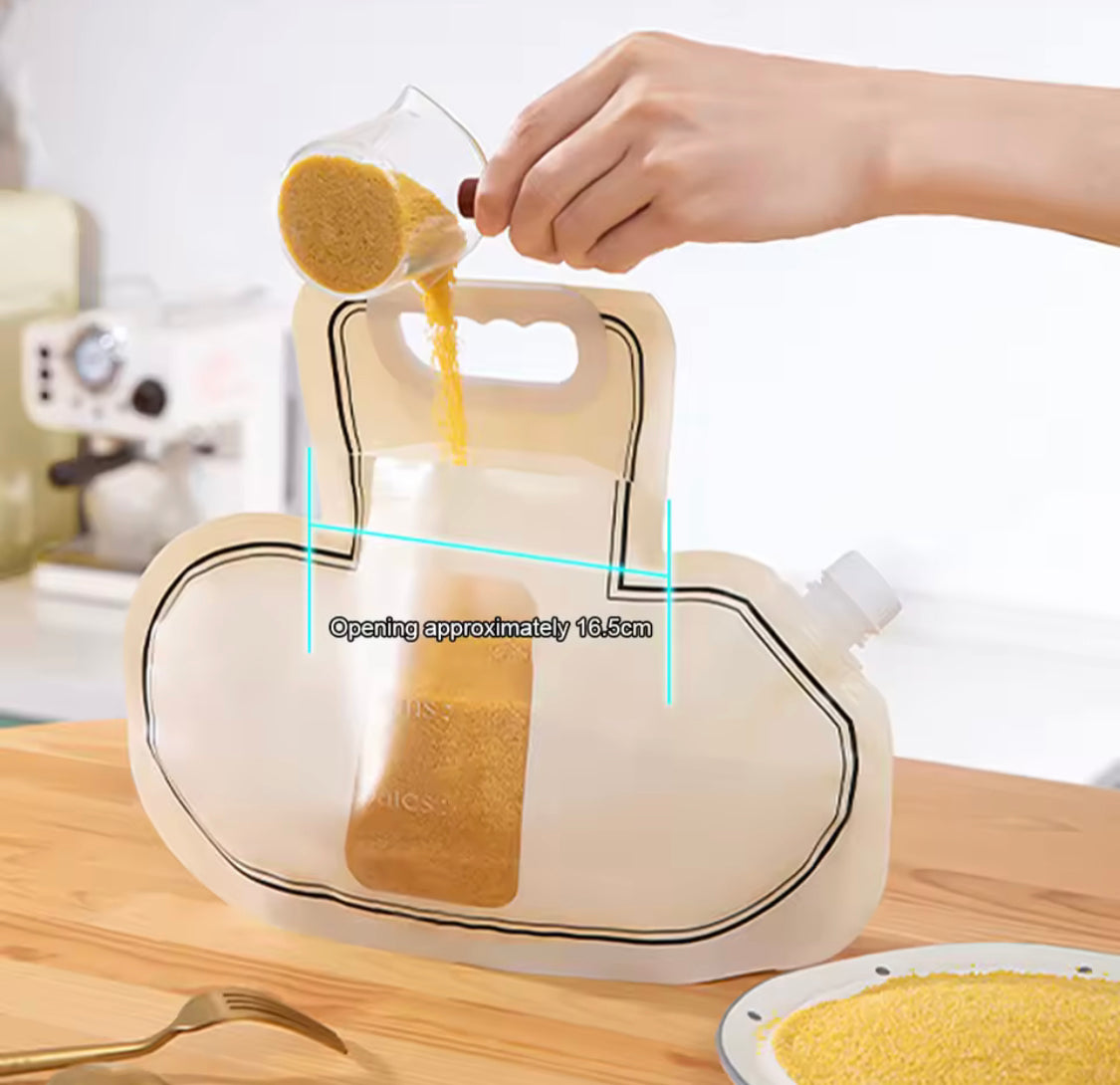 Set Of 3 Food Packaging Bag, Reusable Food Storage Bag, Leakproof Grain Fresh Bag Container, Snack Tea Self Sealing Storage Bag Set Of 3 Food Packaging Bag, Reusable Food Storage Bag, Leakproof Grain Fresh Bag Container, Snack Tea Self Sealing Storage Bag